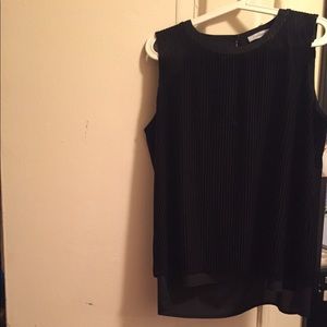 Black velvet Calvin Klein layered top